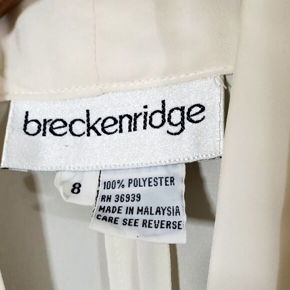 VTG Breckenridge Deep V-Neck Shirt Cream Size 8 Light Academia Womens - Picture 4 of 11